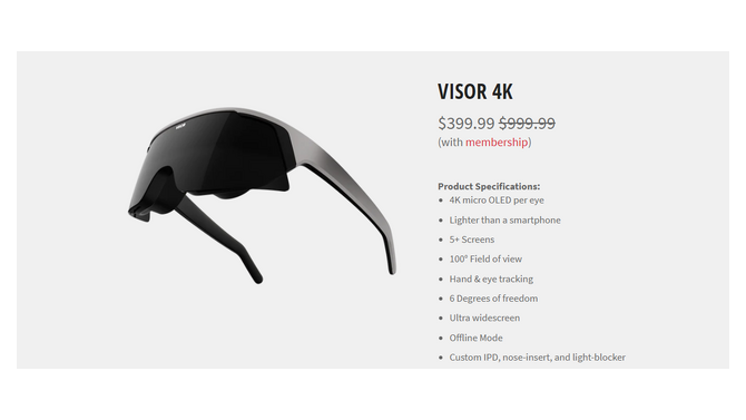 Vision Proより実用的うたうVR/ARヘッドセットImmersed Visor、初期費用399ドルのサブスクVisor Plus発表。出荷は2024年半ば(予定)